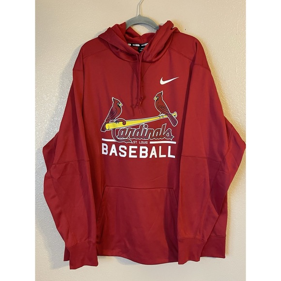 Men's 3XL NWOT St. Louis Cardinals Nike‎ Dri-Fit Pullover Hoodie Red